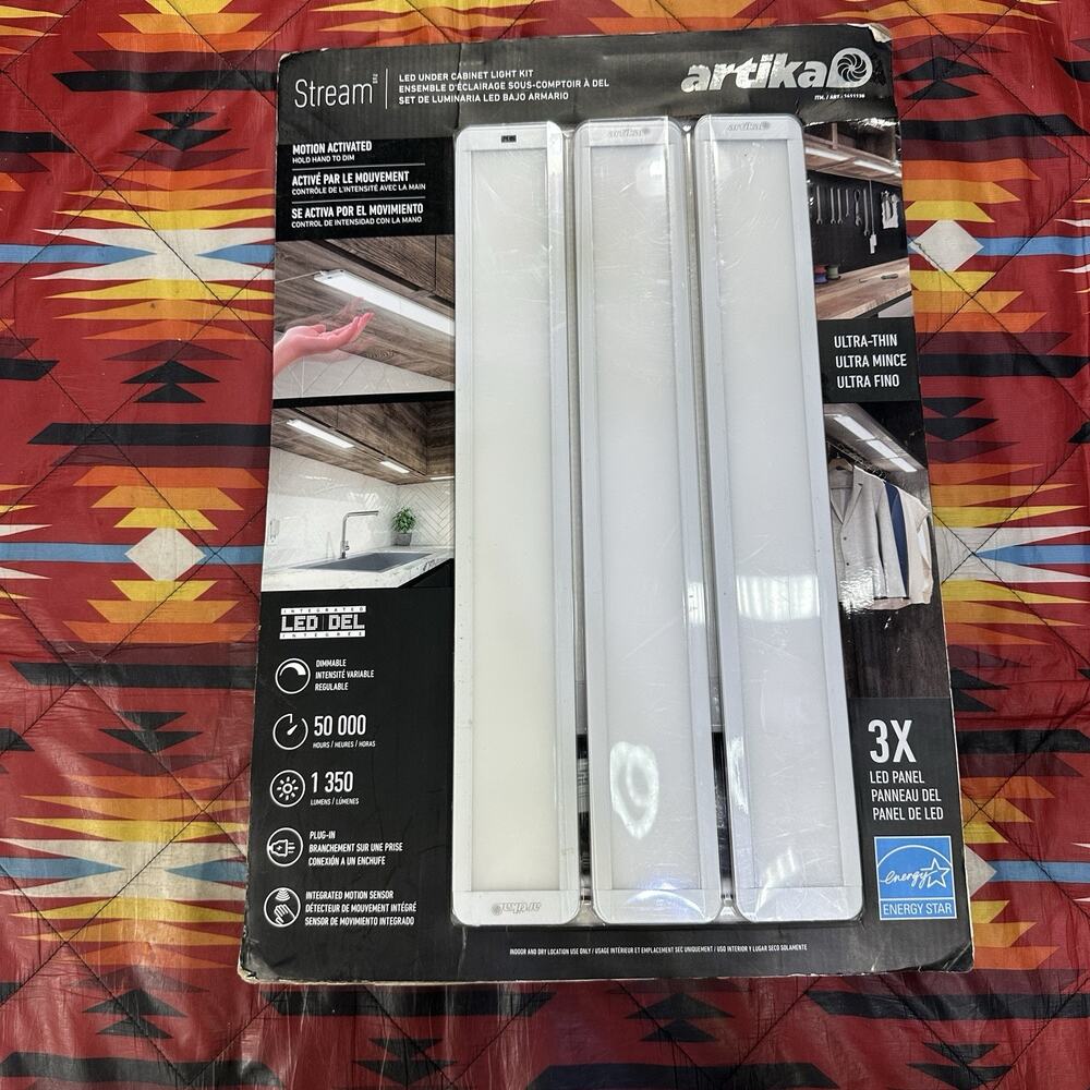 Artika Stream LED Under Cabinet Light Kit Set Dimmable Motion Actived Ultra Thin